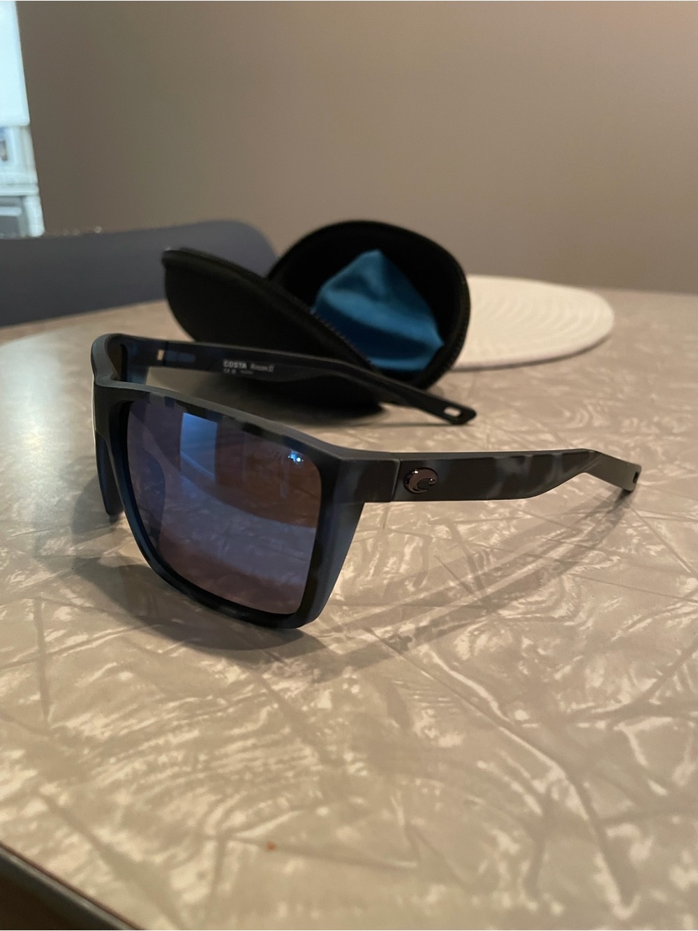 Costa Men’s Grey Camo Frame Sunglasses with Blue Lenses